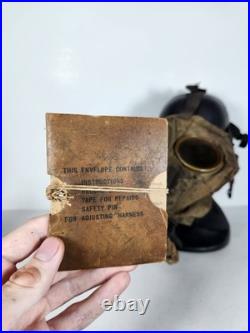 Ww1 World War 1 US Corrected English Type Box Respirator Gas Mask 1918 With Bag