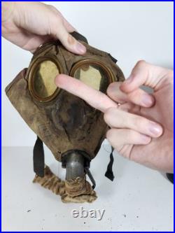 Ww1 World War 1 US Corrected English Type Box Respirator Gas Mask 1918 With Bag