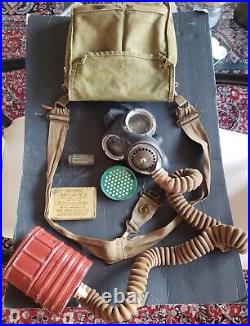 Wwii Ww2 1941 Canadian Canada Military Army Issue Gas Mask Respirator Kit Rare